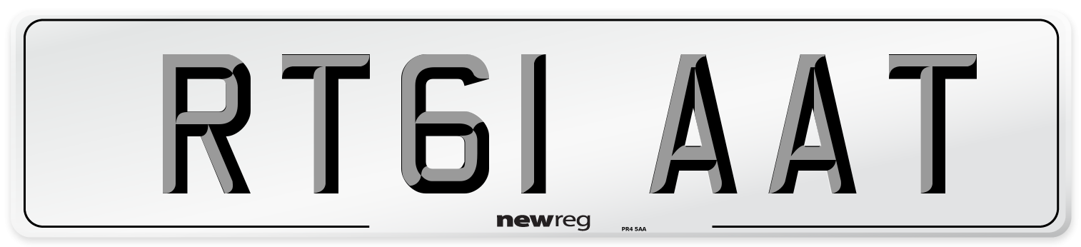 RT61 AAT Number Plate from New Reg